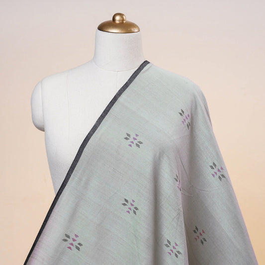 Grey - Godavari Jamdani Buti Pure Handloom Cotton Fabric