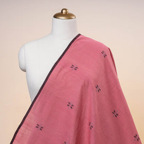 Pink Godavari Jamdani Buti Pure Handloom Cotton Fabric 