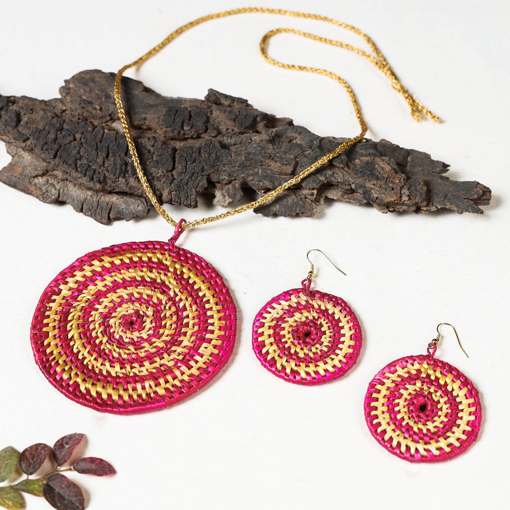 sikki grass necklace set