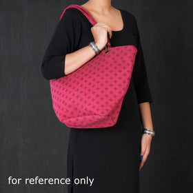  Blue Bagru Block Printed Cotton Shoulder Bag 