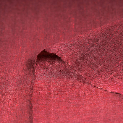 Puce Red - Vidarbha Handloom Pure Tussar x Katia Silk Fabric