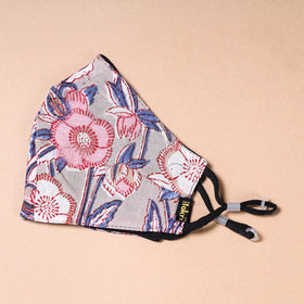  Sanganeri Block Printed Cotton 3 Layer Snug Fit Face Cover 
