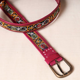  Mirror Work Kutch Embroidery Pure Leather Belt 