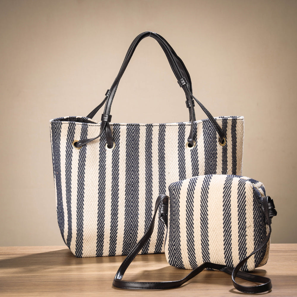 Handcrafted Woven Cotton Shoulder Bag (Set of 2)