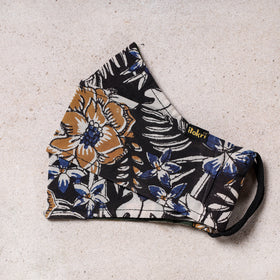  Bagru Block Printed Cotton 3 Layer Maska Snug Fit Face Cover 