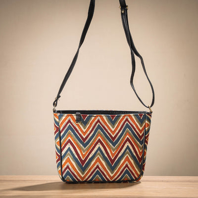 Multicolor - Handcrafted Cotton Sling Bag with Bag Charm