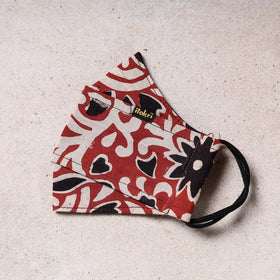 Bagru Block Printed Cotton 3 Layer Maska Snug Fit Face Cover 