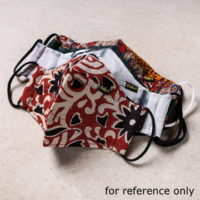  Bagru Block Printed Cotton 3 Layer Maska Snug Fit Face Cover 