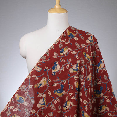 Maroon - Kalamkari Printed Cotton Fabric