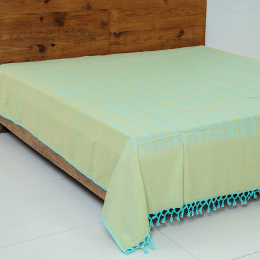 Pure Cotton Handloom Double Bedcover from Bijnor by Nizam (90 x 108 in)