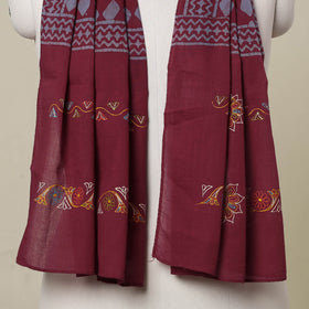  Traditional Rogan Art Hand Painted Batik Cotton Stole 