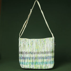 Green Upcycled Weave Handmade Sling Bag