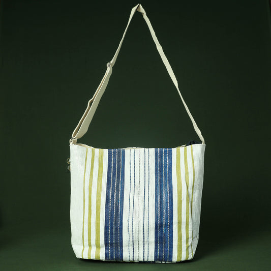 White - Upcycled Weave Handmade Sling Bag