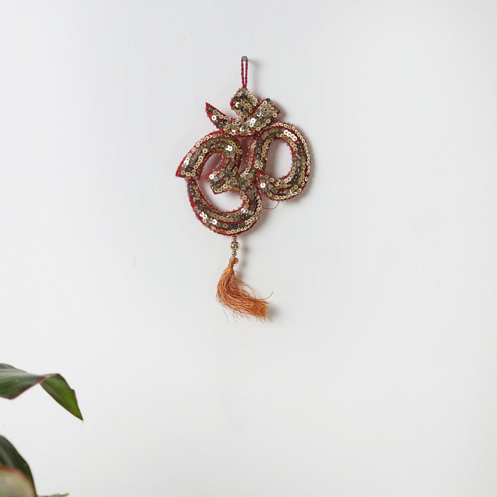 Om - Hand Embroidered Sequin & Beadwork Hanging
