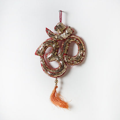 Om - Hand Embroidered Sequin & Beadwork Hanging