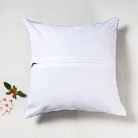 Blue - Hand Batik Printed Pure Cotton Cushion Cover (16 x 16 in)