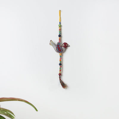 Bird - Handmade Felt & Beadwork Wall Hanging