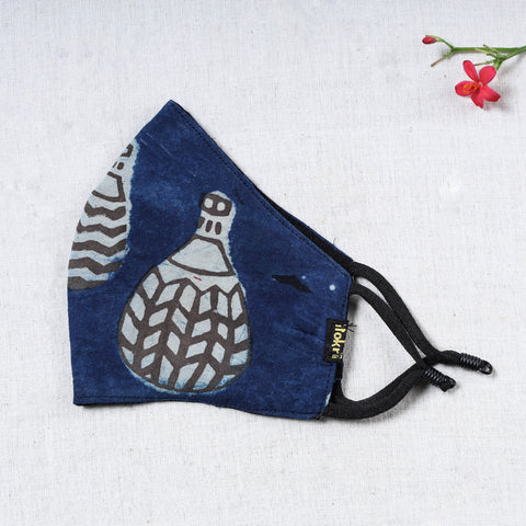   Bindaas Block Printed Cotton Snug Fit Face Cover 