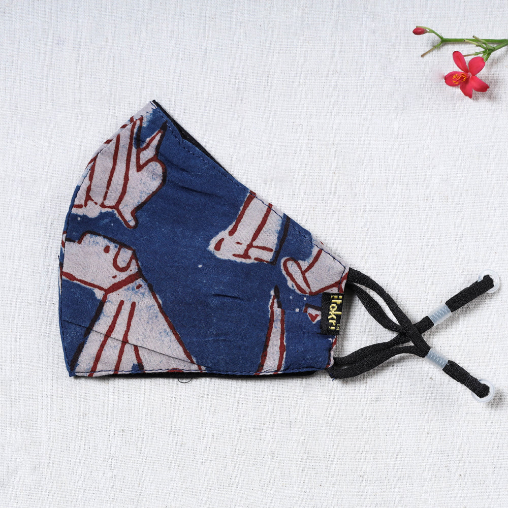 Bindaas Block Printed Cotton Snug Fit Face Cover