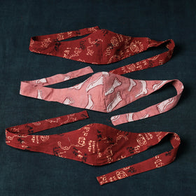  Assorted Setof 3 - Bandana Head Wrap 3 Layer Cotton Fabric Unisex Face Cover Free Size 