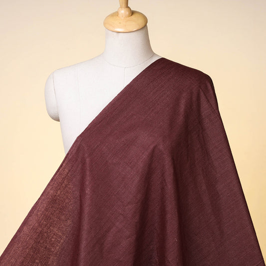 Maroon - Wine Color - Vidarbha Handloom Pure Tussar x Katia Silk Fabric