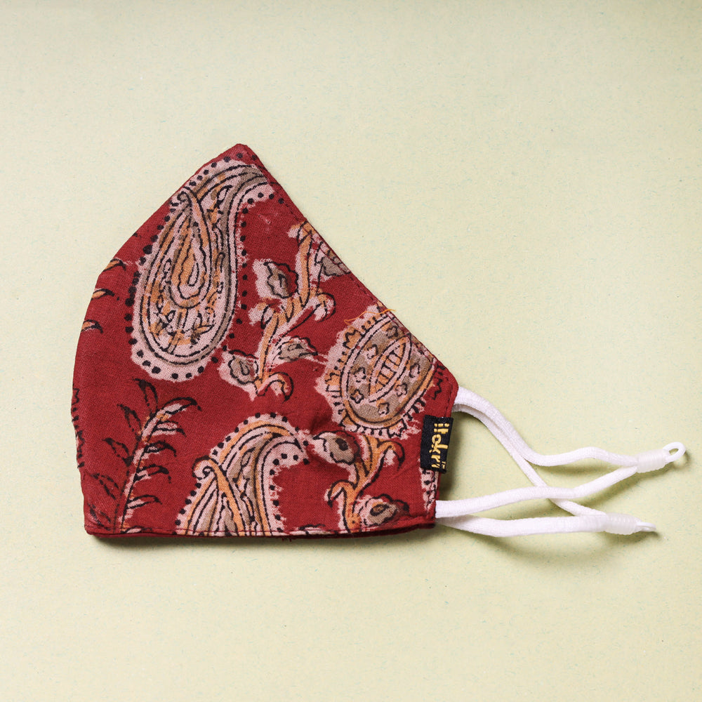  Kalamkari Block Printed Cotton 3 Layer Snug Fit Face Cover 
