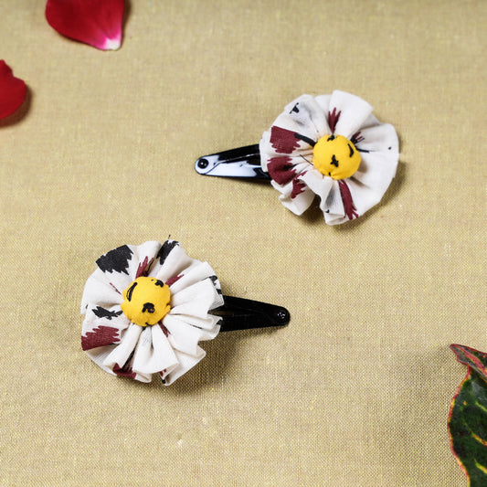 Gulmohar Flower Handmade Tik-Tak Hair Clip (set of 2)