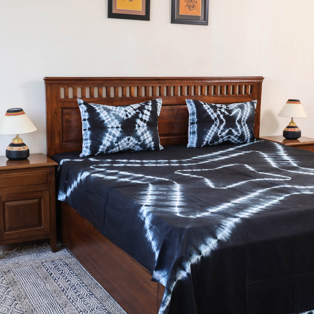 shibori double bed cover set