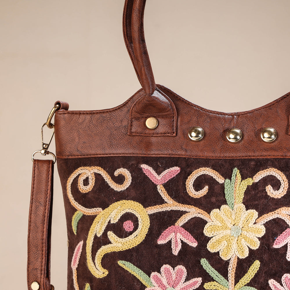 crewel embroidery hand bag