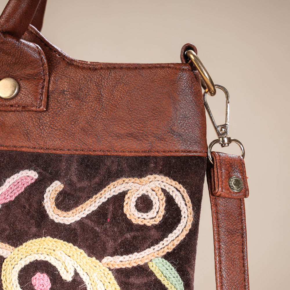 crewel embroidery hand bag