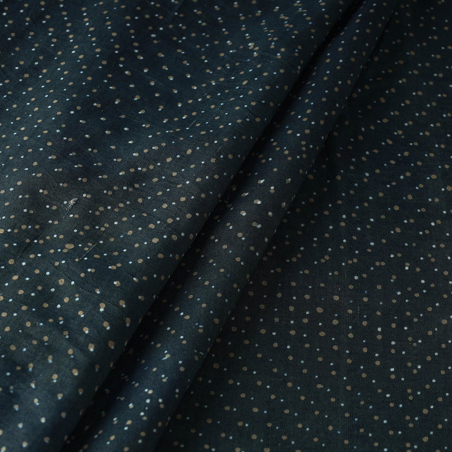 Green - Mulberry Silk Cotton Handloom Pipad Block Printing Fabric