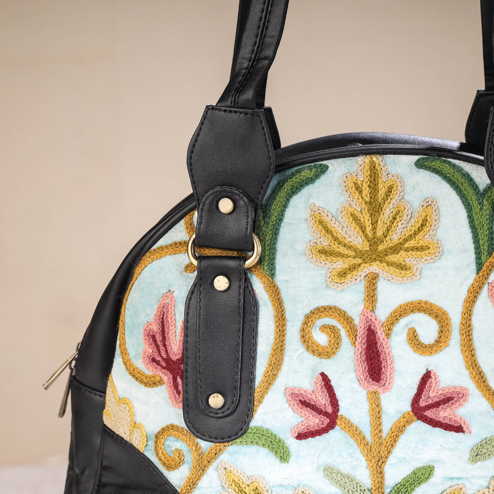 crewel embroidery hand bag