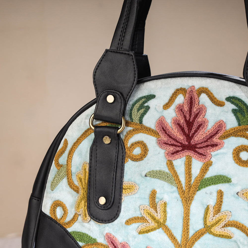 crewel embroidery hand bag