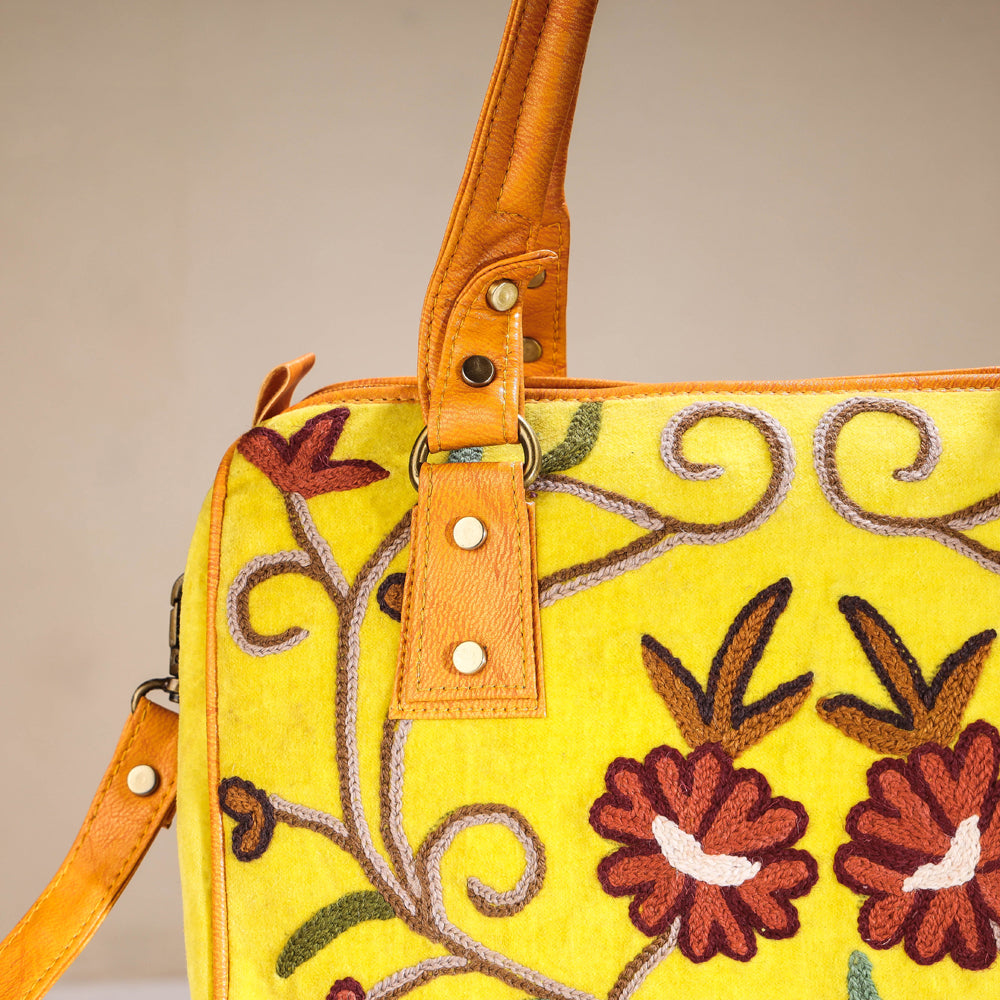 crewel embroidery hand bag