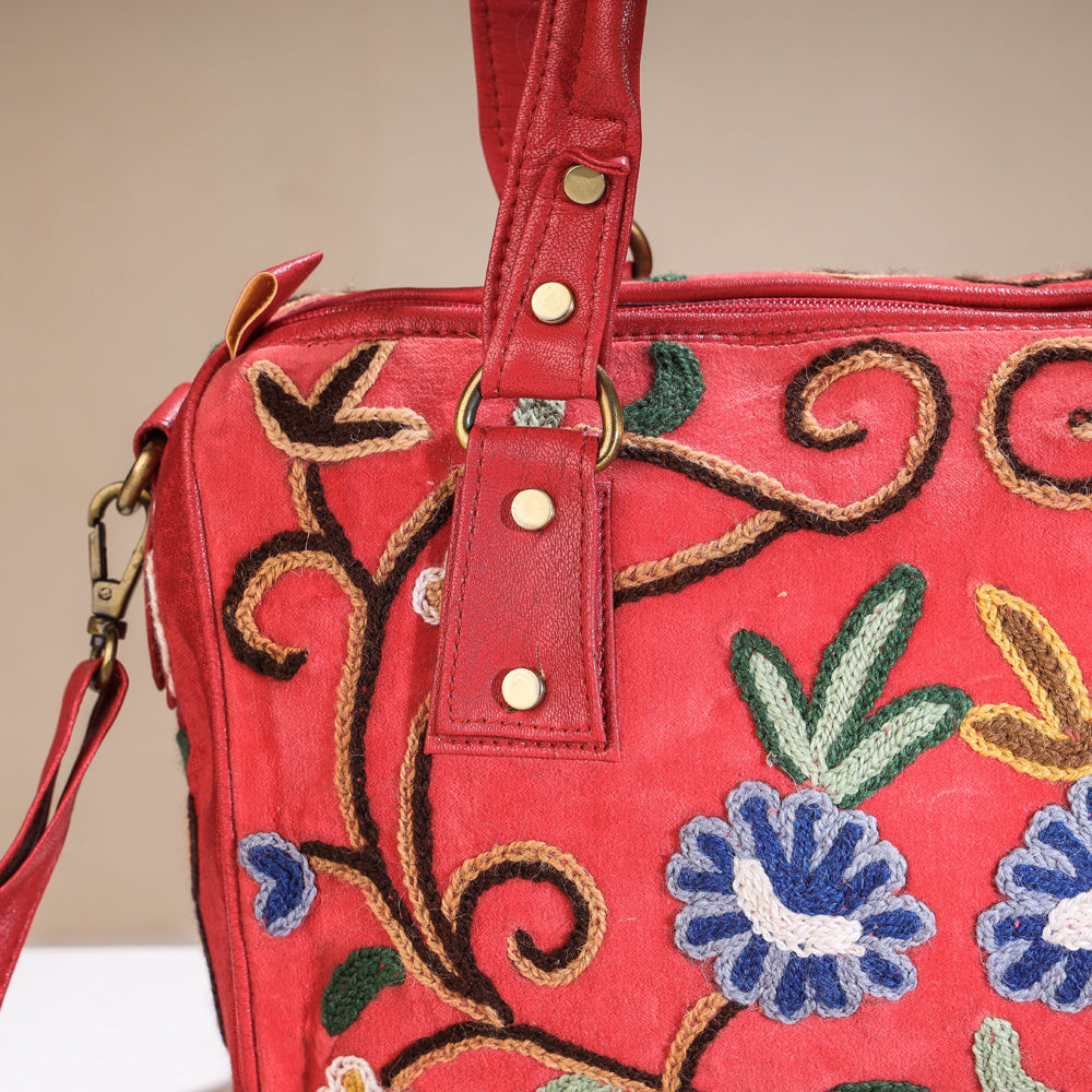 crewel embroidery hand bag