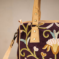 crewel embroidery hand bag