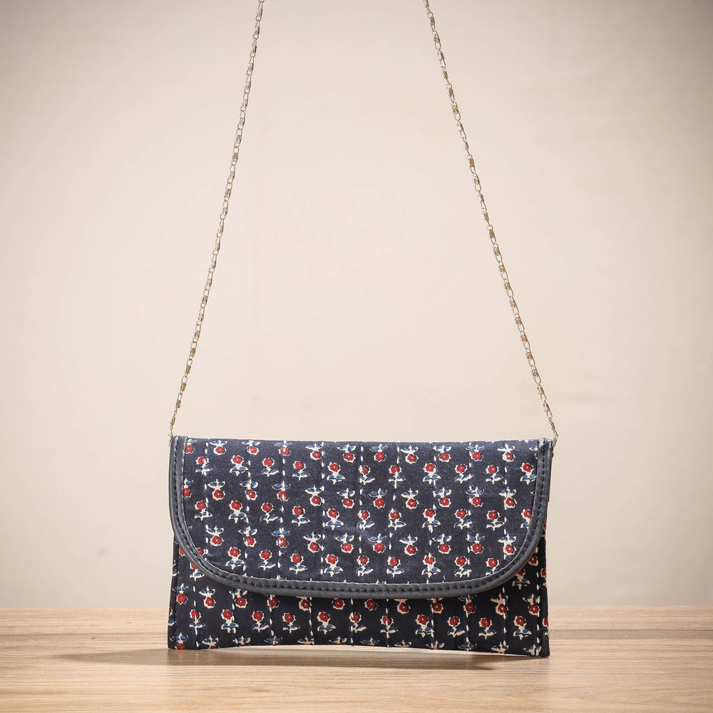 Marudhara Printed Cotton Running Stitch Clutch