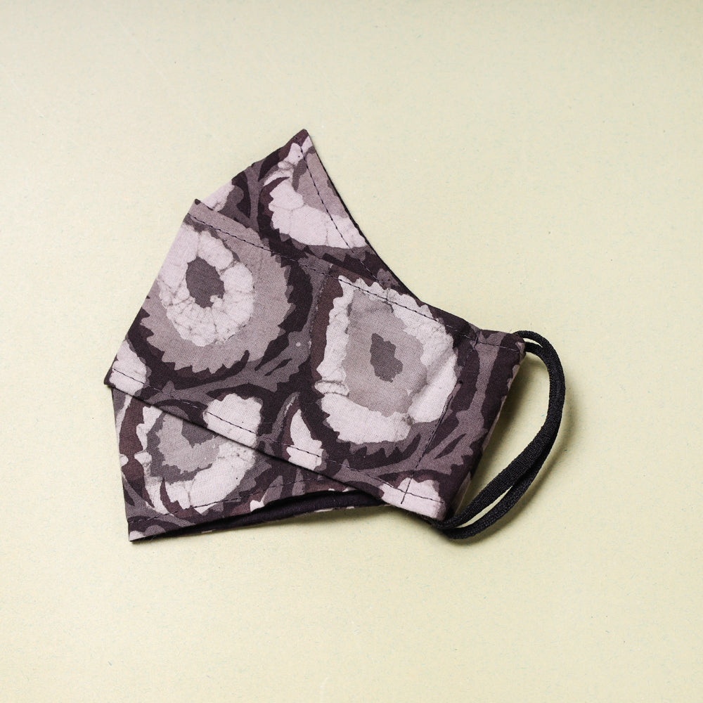  Hand Printed Cotton 3 Layer Maska Snug Fit Face Cover 