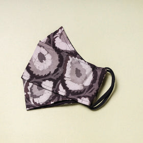 Hand Printed Cotton 3 Layer Maska Snug Fit Face Cover 