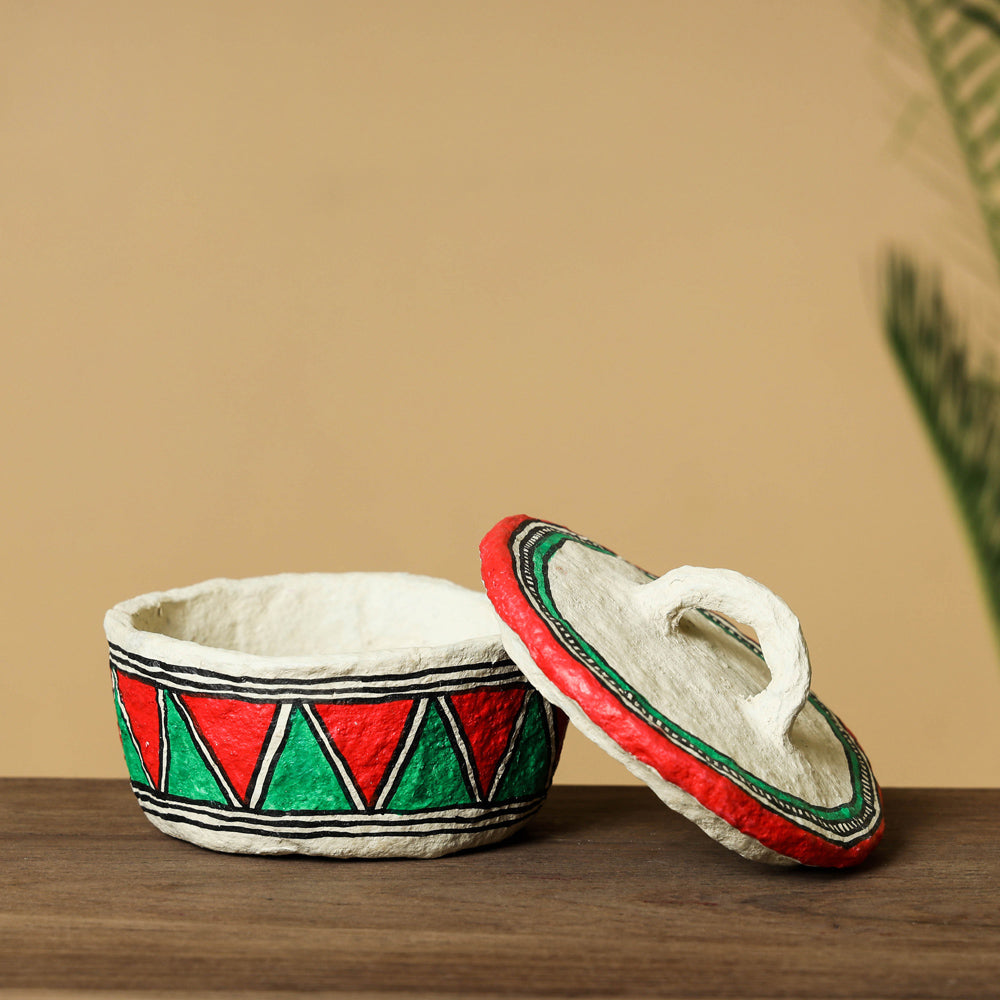 Madhubani Handpainted Paper Mache Home Decor Item