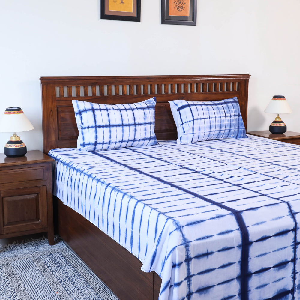 shibori double bed cover set