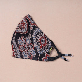  Ajrakh Block Printed Cotton 3 Layer Snug Fit Face Cover 