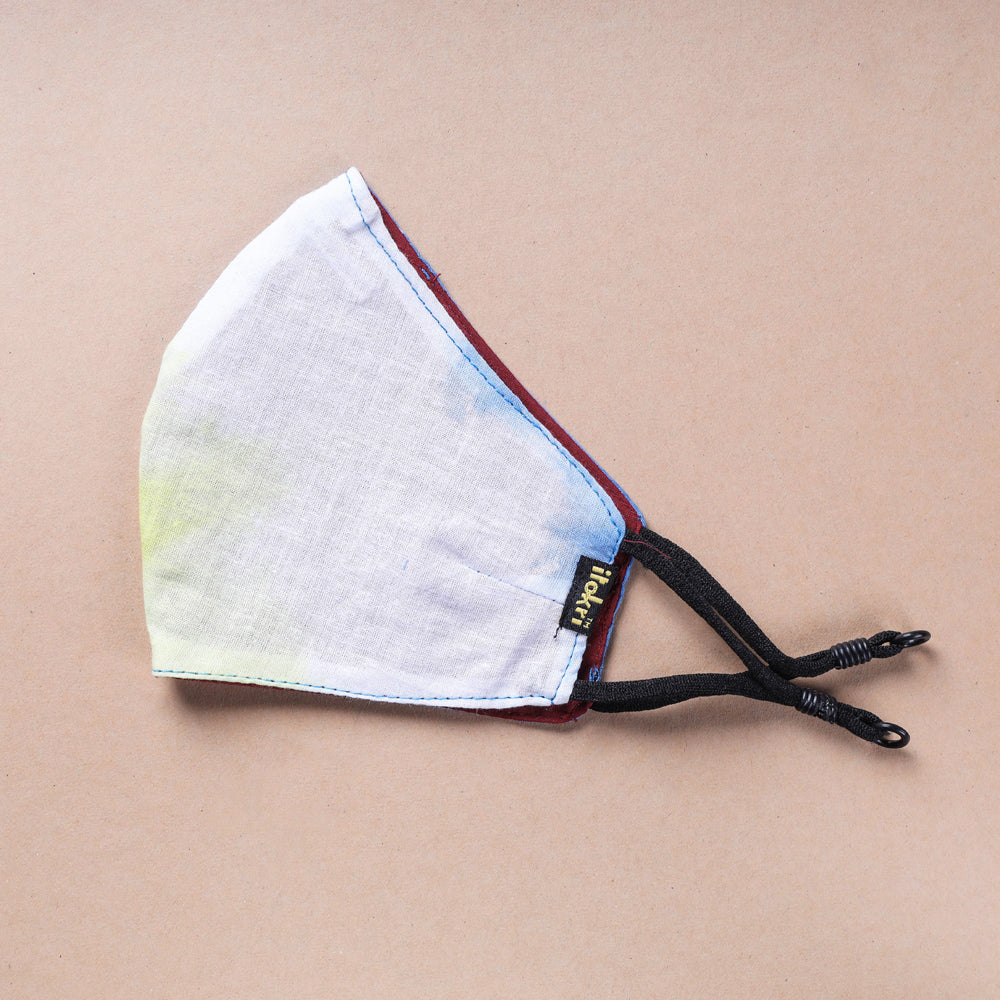Shibori Tie-Dye Cotton 3 Layer Snug Fit Face Cover
