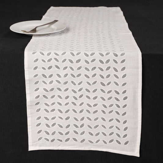 Applique Cutwork Cotton Table Runner (42 x 13 in)