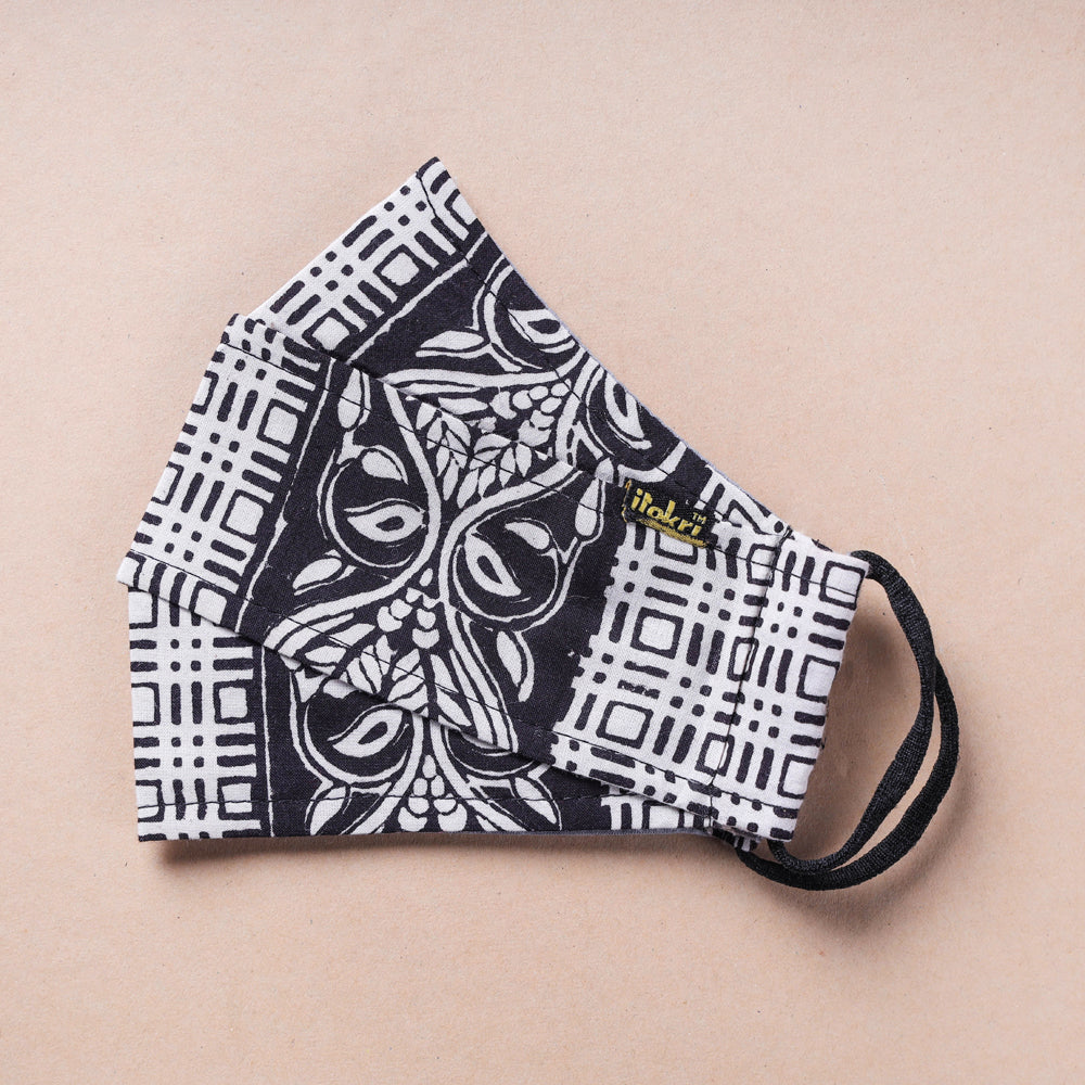 Bagh Block Printed Cotton 3 Layer Maska Snug Fit Face Cover
