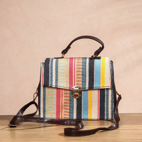 Multicolor Handcrafted Jacquard Woven Cotton Sling Bag