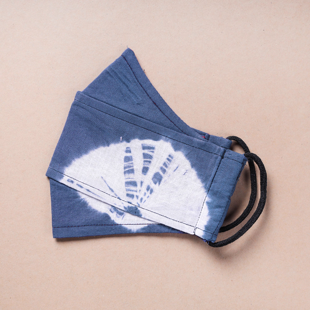  Shibori Tie-Dye Cotton 3 Layer Maska Snug Fit Face Cover 