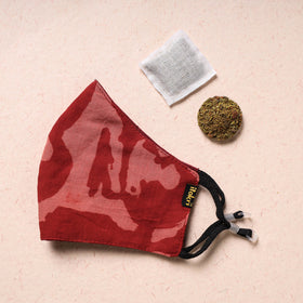  Bindaas Block Printed Cotton 3 Layer Snug Fit Face Cover with Herb Pocket  