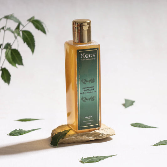 Natural Handmade Olive Neem Liquid Hair Wash - For Clean and Glossy Hair