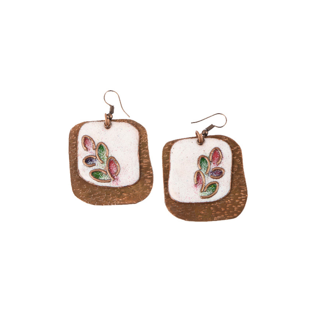 copper enamel earrings